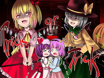 Trick or Trick, remilia, satori, flandre, scared, koishi, touhou, trick HD wallpaper