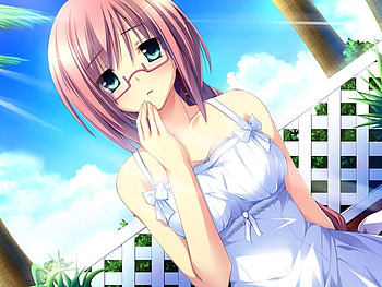 Cute Girl, white dress, cg, game, girl, megane HD wallpaper