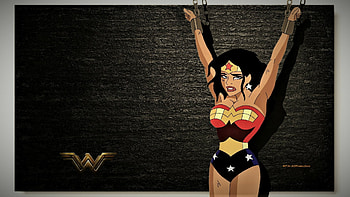 Wonder Woman In Chains 4, sexy, backgrounds, warrior princess, amazon warrior, wonder woman, cartoon, nexus, superman, fan art, lovers, anime, 1920x1080 only, batman, diana prince HD wallpaper