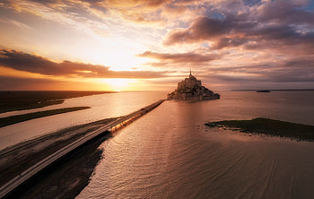 Mont-Saint-Michel, Saint, Sunset, Michel, Mont HD wallpaper