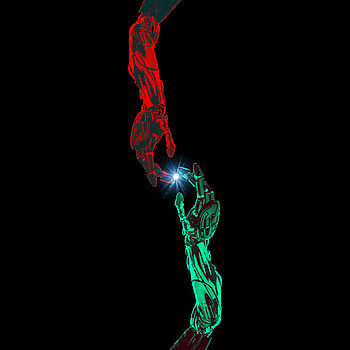 Futuristic Arms, Dark, Amoled, Future, Robot, Robots HD phone wallpaper