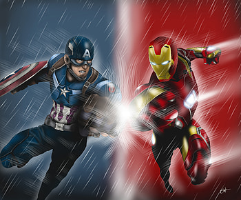 Captain America And Iron Man Artwork , captain-america, iron-man, artwork, deviantart, artist HD wallpaper