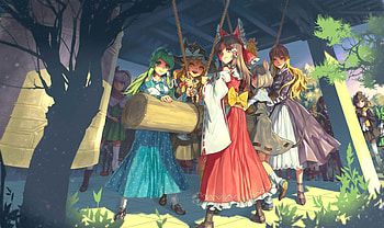 Touhou, kochiya sanae, hakurei reimu, kirisame marisa, shameimaru aya, konpaku youmu HD wallpaper