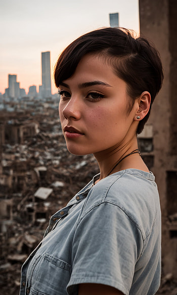 Beautiful Girl, AI Art, portrait, city HD phone wallpaper