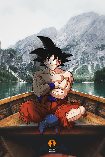 Son Goku, art, mountain, nature HD phone wallpaper