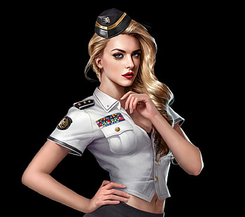 Fantasy girl, girl, blonde, fantasy, yingkang fan, black HD wallpaper