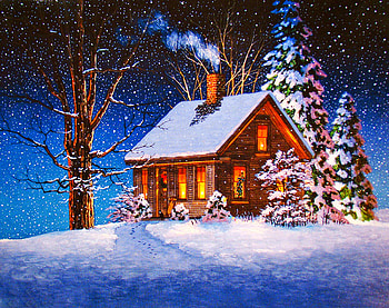 Snow, Christmas, Winter, House, Holiday, Cabin, Snowfall, Tree HD wallpaper