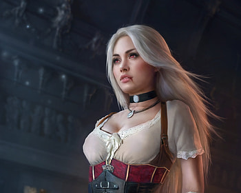 Annya, blonde, jorsch, dennis frohlich, girl, vampire HD wallpaper