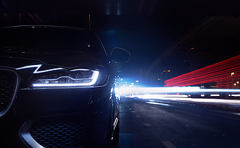 Night, Jaguar, Cars, Dark, Car, Close-Up, Backlight, Illumination, Headlight, Jaguar F-Pace HD wallpaper
