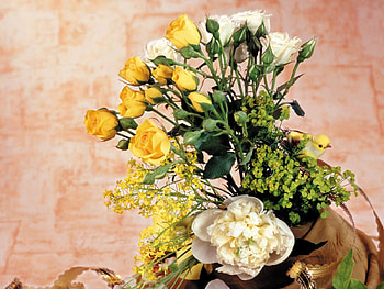 Flowers, Art, Roses, Peonies, Vase HD wallpaper