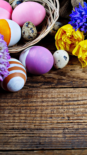 Easter, Wooden Background HD phone wallpaper
