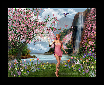 Fantasy_Spring, fairy, flowers, spring, fantasy HD wallpaper