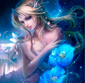 Gorgeous Angel, blue, asian, gorgeous, beautiful, flowers, girl HD wallpaper