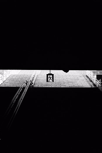 Bw, Chb, Stairs, Ladder, Steps, Sign, Subway, Metro HD phone wallpaper