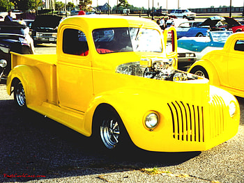 YELLOW FORD HOT ROD PICK-UP, yellow hot rod pick up car bike smc cro HD wallpaper