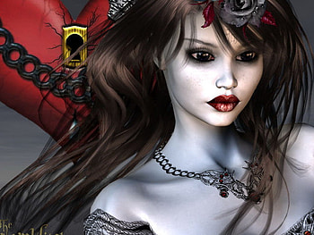 Gothic eye girl, girl, abstract, fantasy, woman HD wallpaper