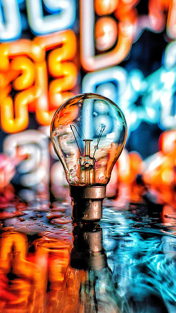 Reflection, Miscellanea, Miscellaneous, Multicolored, Motley, Blur, Smooth, Light Bulb HD phone wallpaper