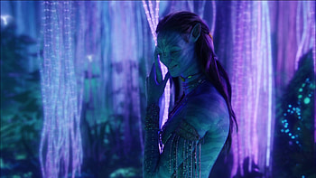 Neytiri Avatar, Blue-skinned Na'vi warrior, Alien planet Pandora, James Cameron HD wallpaper