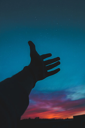 Sky, Dark, Silhouette, Hand HD phone wallpaper
