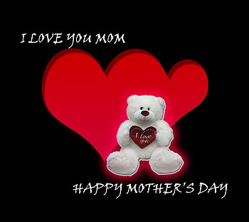To All Mommies Everywhere, love, mother, hearts, teddybear, comfort HD wallpaper