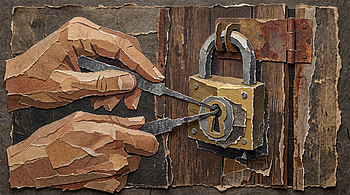 Lockpicking — Precision Hands & Rusted Padlock HD wallpaper