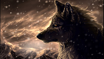Young hero, animals, art, fantasy, wolves, , digital art, wolf HD wallpaper
