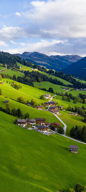 Beautiful village, que setting, Serene backdrop, Peaceful ambiance HD phone wallpaper