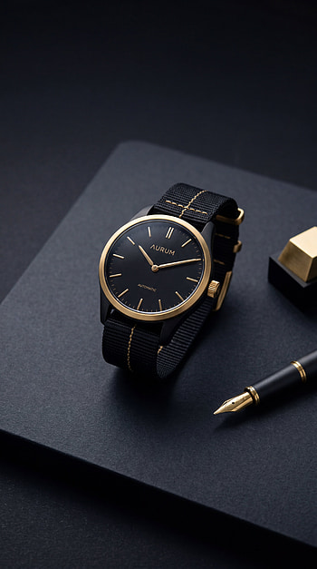 Clean Elegance — Black & Gold Watch HD phone wallpaper