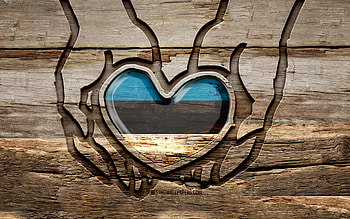 I love Estonia, , wooden carving hands, Day of Estonia, Flag of Estonia, creative, Estonia flag, Estonian flag, Estonia flag in hand, Take care Estonia, wood carving, Europe, Estonia HD wallpaper