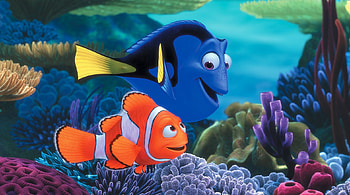 Finding Nemo (2003), blue, pixar, disney, clown fish, orange, dory, summer, finding nemo, movie, water HD wallpaper