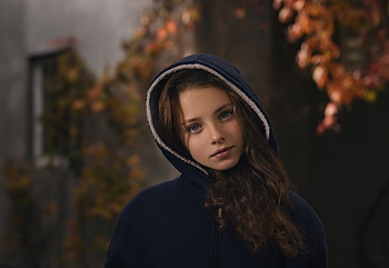 Girl In Blue Hoodie , girls, model, hoodie HD wallpaper