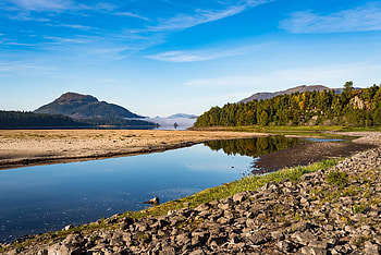 Nature, Rivers, Mountains, Sand, Coast, Forest HD wallpaper