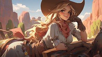 Enchanting Artistic Cowgirl, cowgirl, woman, artistic HD wallpaper