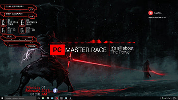 ... Rainmeter PC Master Race red full by GruciuPL HD wallpaper