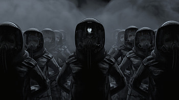 Dark, Mask, Gas Mask, Heart, Cyborg, Hood HD wallpaper