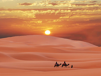 Sunset, Deserts HD wallpaper