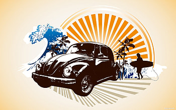 Summer Bug, summer, beetle, sun, surf HD wallpaper