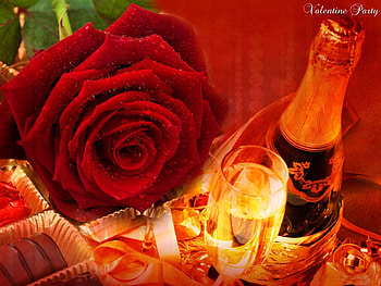 Spending a Quiet Evening at Home, roses, sharing, love, drinks, celebration HD wallpaper