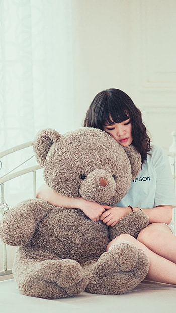 Teddy Bear Wale, Girl, Teddy Bear HD phone wallpaper