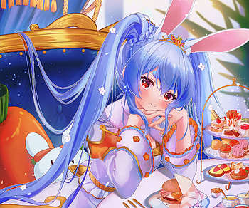 Usada Pekora, hololive, Usada Pekora, Anime, Virtual Youtuber HD wallpaper