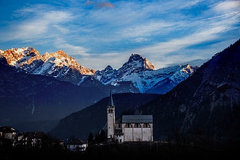 Nature, Mountains, Snow, Lock, Building, Snow Covered, Snowbound, Tower HD wallpaper