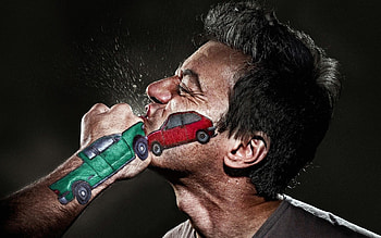 funny crash car HD wallpaper