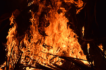 Fire, Bonfire, Dark, Flame, Brushwood HD wallpaper