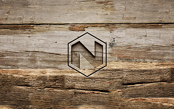 Nikola wooden logo, , wooden backgrounds, cars brands, Nikola logo, creative, wood carving, Nikola HD wallpaper