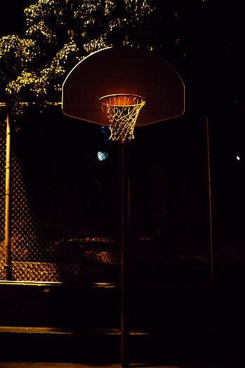 Sports, Night, Basketball, Shadows, Basketball Hoop, Basketball Ring, Basketball Net, Basketball Grid HD phone wallpaper