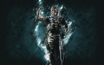 Valkyrie, Rainbow Six Siege, blue stone background, Valkyrie Rainbow Six, Tom Clancys Rainbow Six, Tom Clancys characters, Valkyrie character HD wallpaper