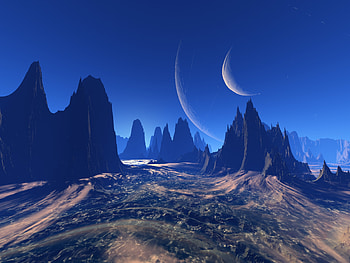 Art, Universe, Mountains, Planet, Extraterrestrial HD wallpaper