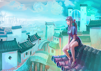 The Dreams, anime-girl, anime, artist, artwork, digital-art, artstation HD wallpaper