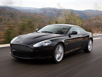 Sports, Auto, Nature, Trees, Mountains, Aston Martin, Cars, Asphalt, Side View, Speed, Style, Db9, 2006 HD wallpaper