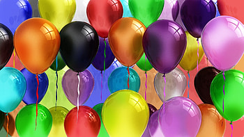 Bright balloons, decor, Joyful atmosphere, Vibrant colors HD wallpaper